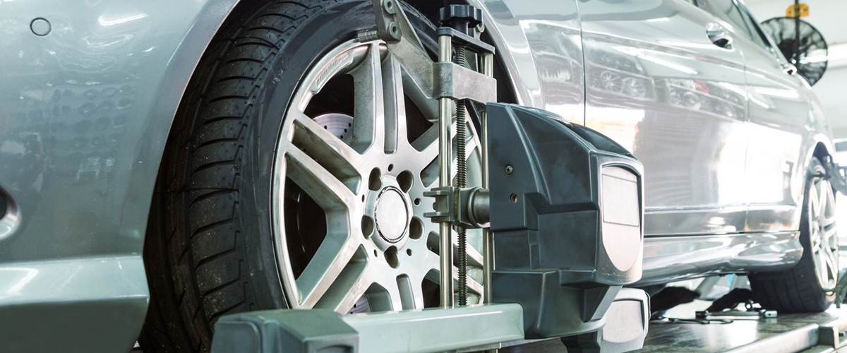 Image of a vehicle having its wheels aligned and checked - Wheel Alignment Wythenshawe