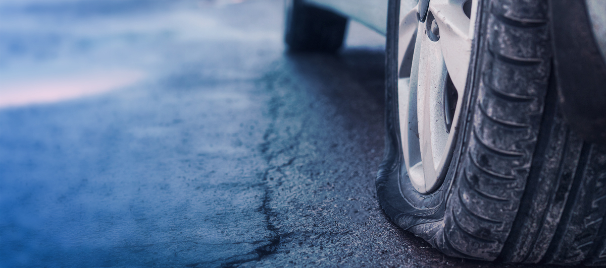 Image of a flat tyre - Puncture Repairs Wythenshawe